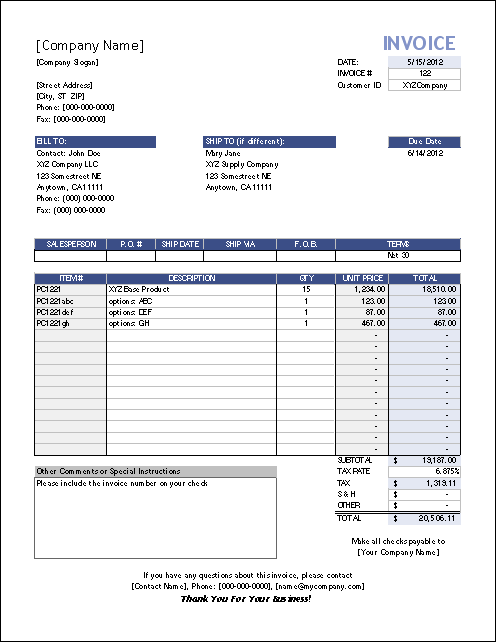 invoice templates free for mac